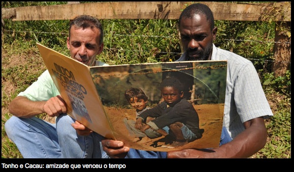 Tonho and Cacau in 2012, the two boys from the album cover, now grown men